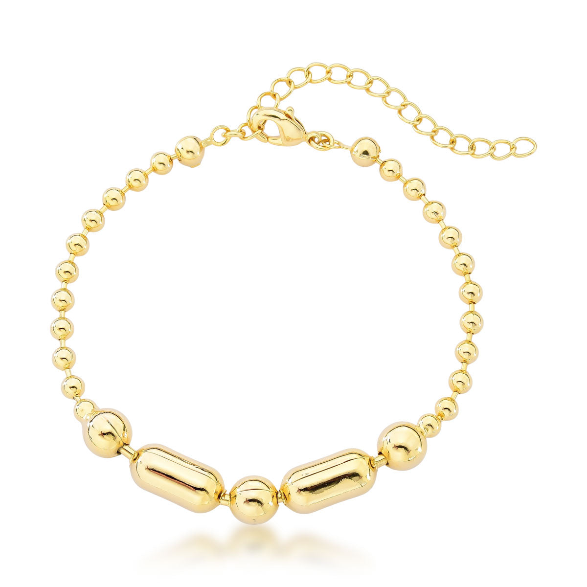Pulseira Diversas Bolinhas Banhada A Ouro 18K