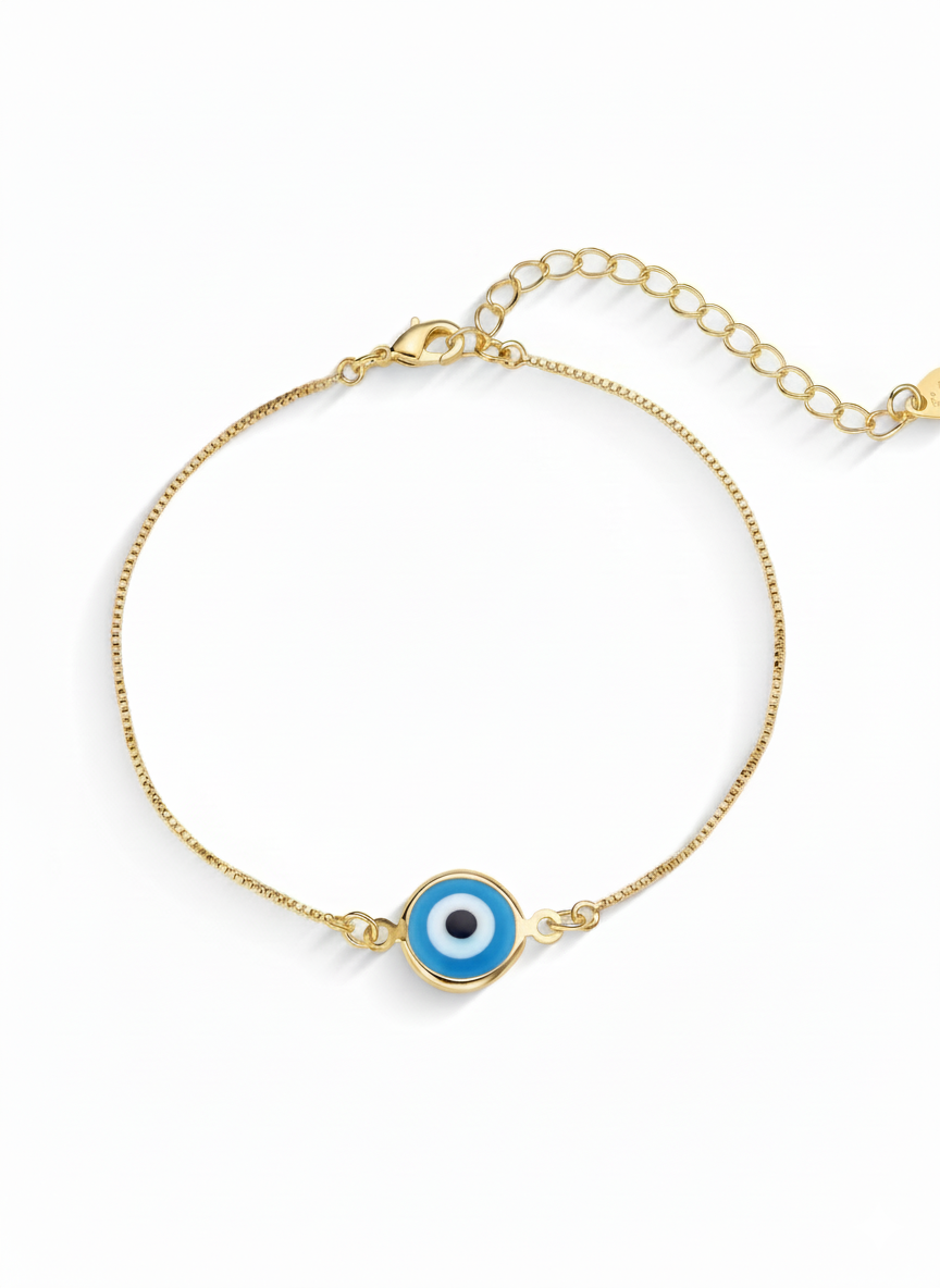Pulseira Olho Grego Banhada A Ouro 18K