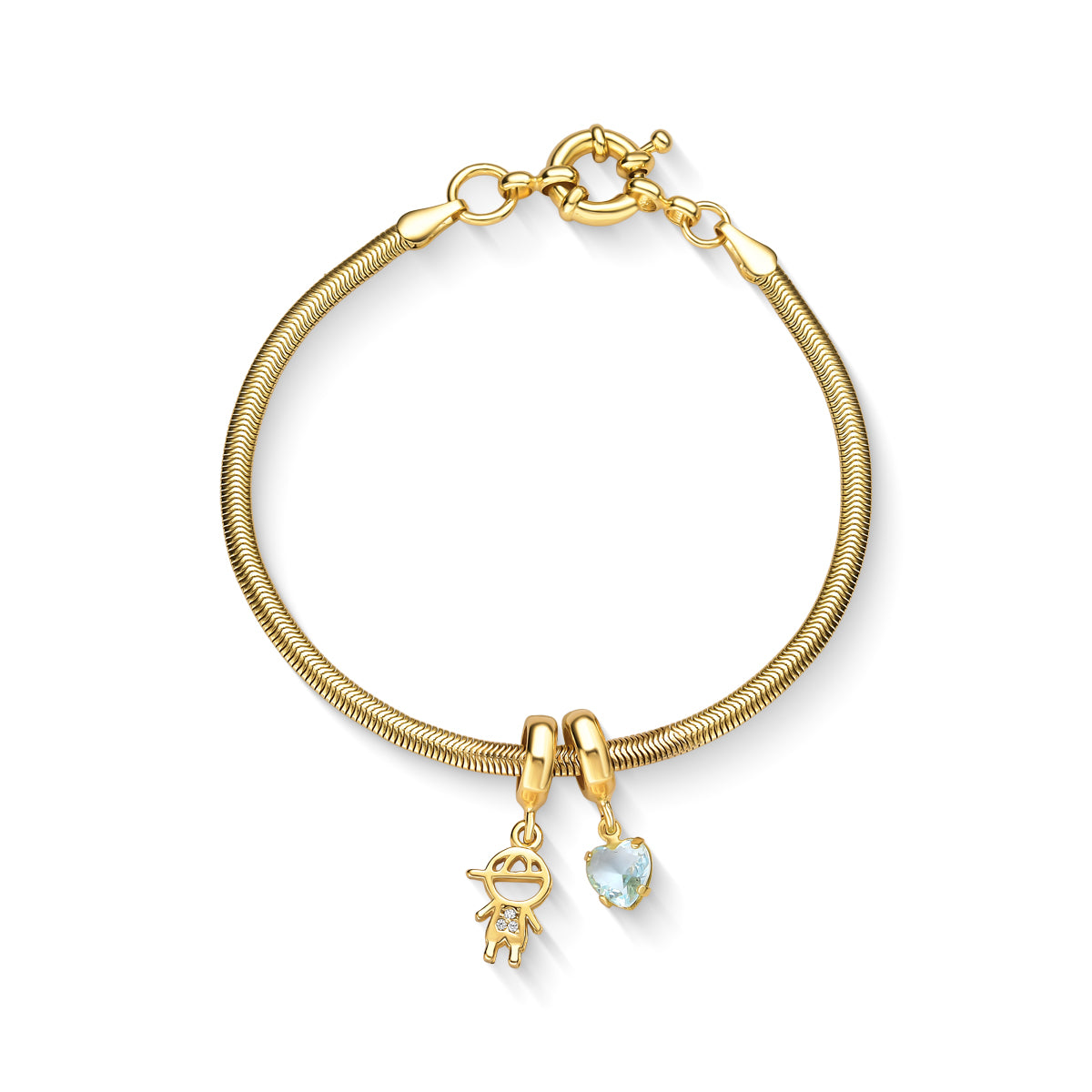 Pulseira Menino Cravejada Banhado a Ouro 18K