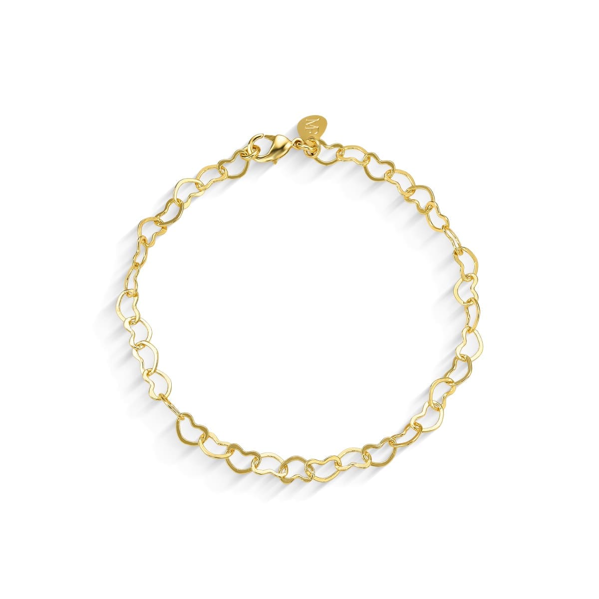 Pulseira Elo Coração Banhada A Ouro 18k - Mafê Acessórios