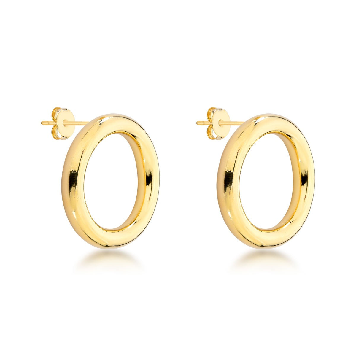Brinco Anel Tubular Banhado a Ouro 18k