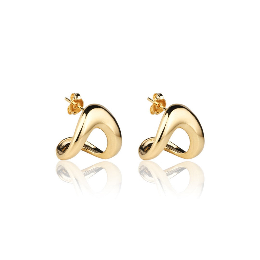 Brinco Redondo Vasado G Banhado A Ouro 18K