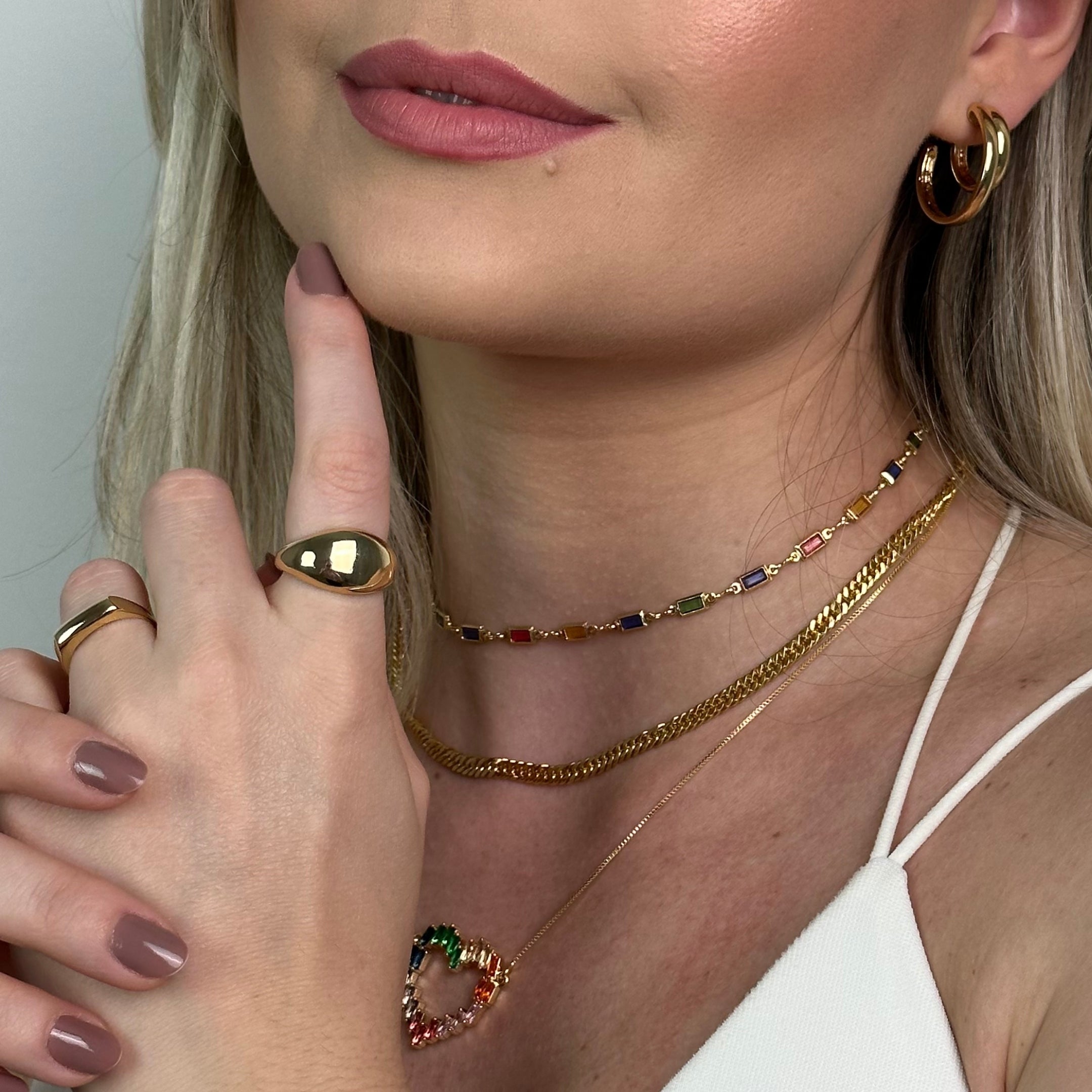 Anel Ajustável Abaulado Liso Banhado a Ouro 18k