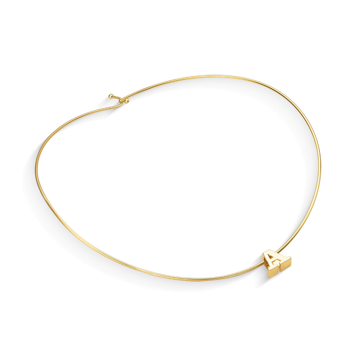 Choker Aro Liso com Inicial Banhado a Ouro 18K