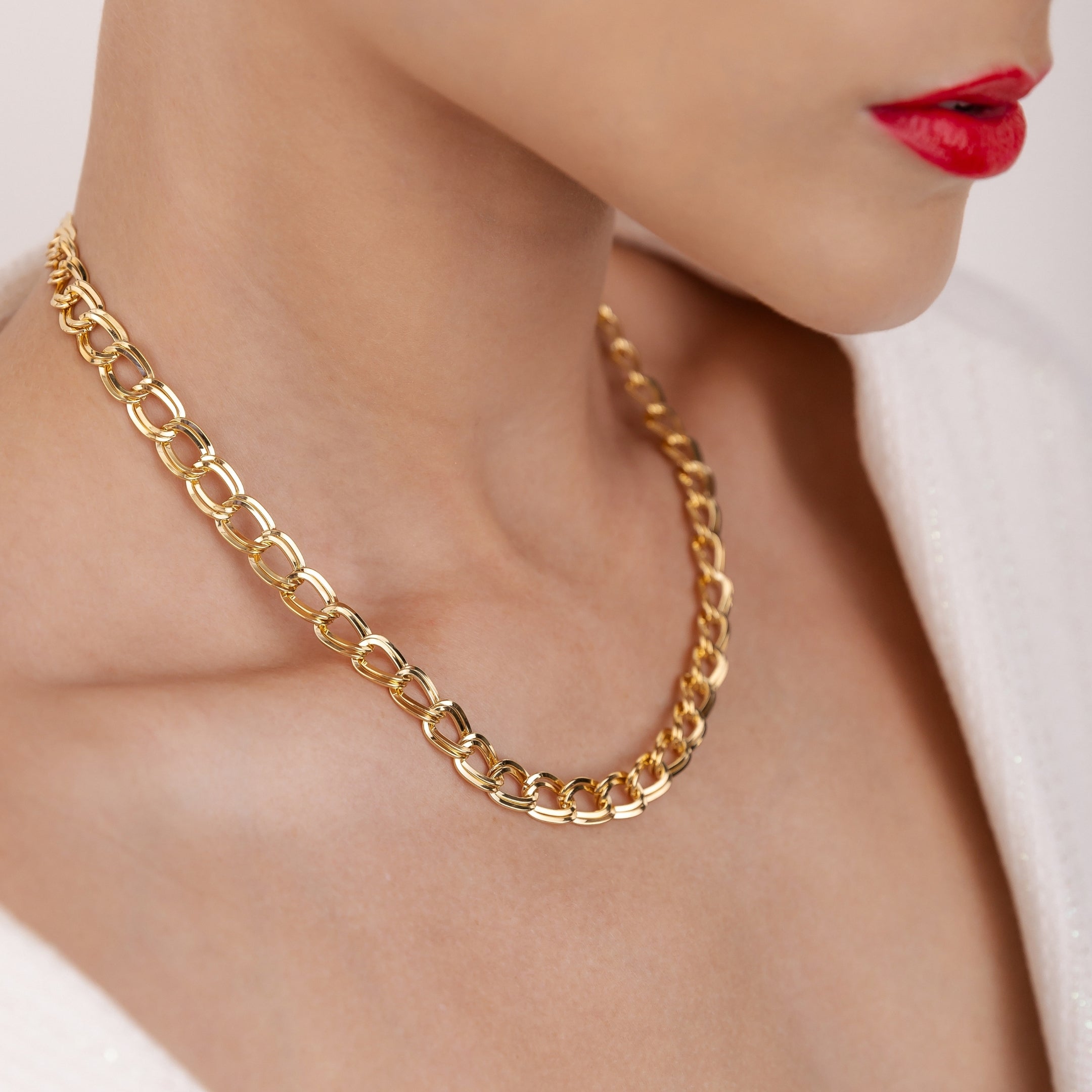 Colar Dupla Corrente Banhado A Ouro 18k