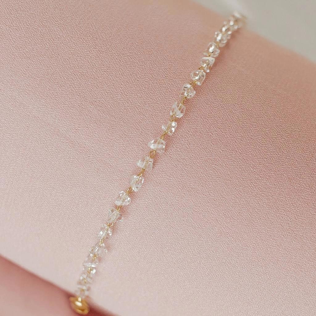 Pulseira Cristais Banhada A Ouro 18K