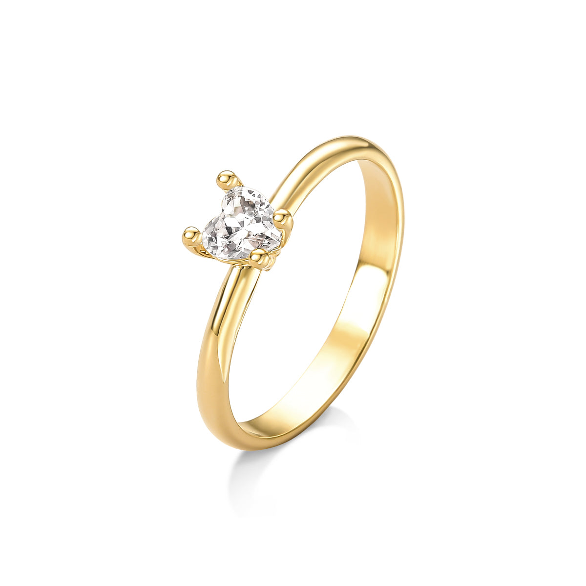 Anel Solitário Banhado A Ouro 18K