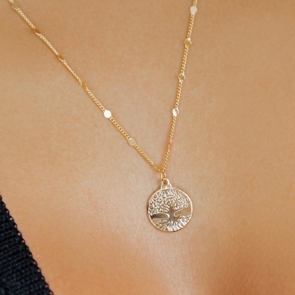 Colar Medalha Árvore da Vida Banhado A Ouro 18K - Mafê Acessórios