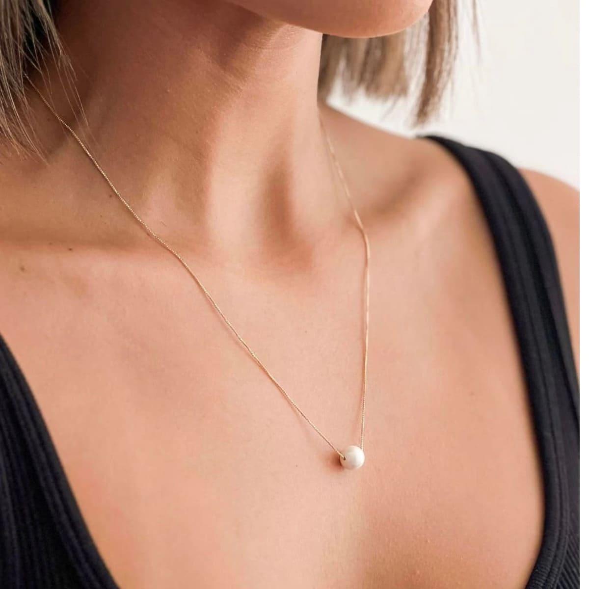 Colar Pérola 8mm Banhado a Ouro 18K - Mafê Acessórios